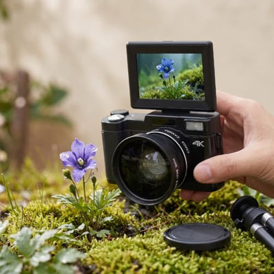 Heayzoki 4K Autofocus Digital Camera Kit with Flip Screen