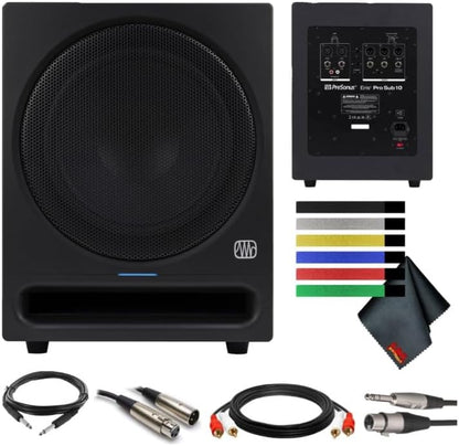 PreSonus ERIS PRO SUB 10 Studio Subwoofer, 10-inch Active Bundle