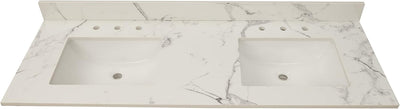 MSI AMZ-DBVANS-6122-0006 Calacatta Marble 61-inch Double Sink Vanity