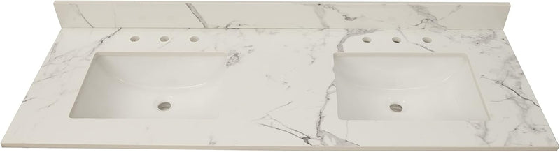 MSI AMZ-DBVANS-6122-0006 Calacatta Marble 61-inch Double Sink Vanity — main product image