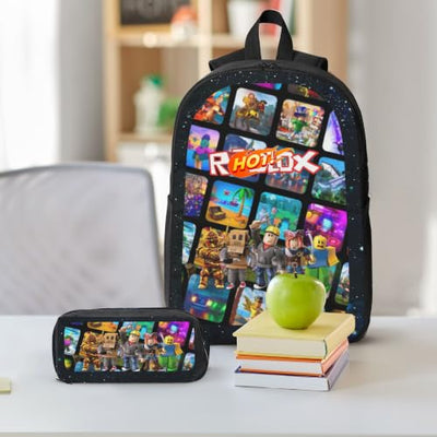 Generic 3-Piece Gamer Backpack Set with Crossbody Bag and Pencil Case