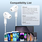 Belcompany Lightning Wired Earbuds for iPhone, MFi Certified