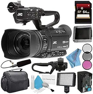 JVC GY-HM250U-2 UHD 4K Streaming Camcorder Bundle: 64GB, Mic
