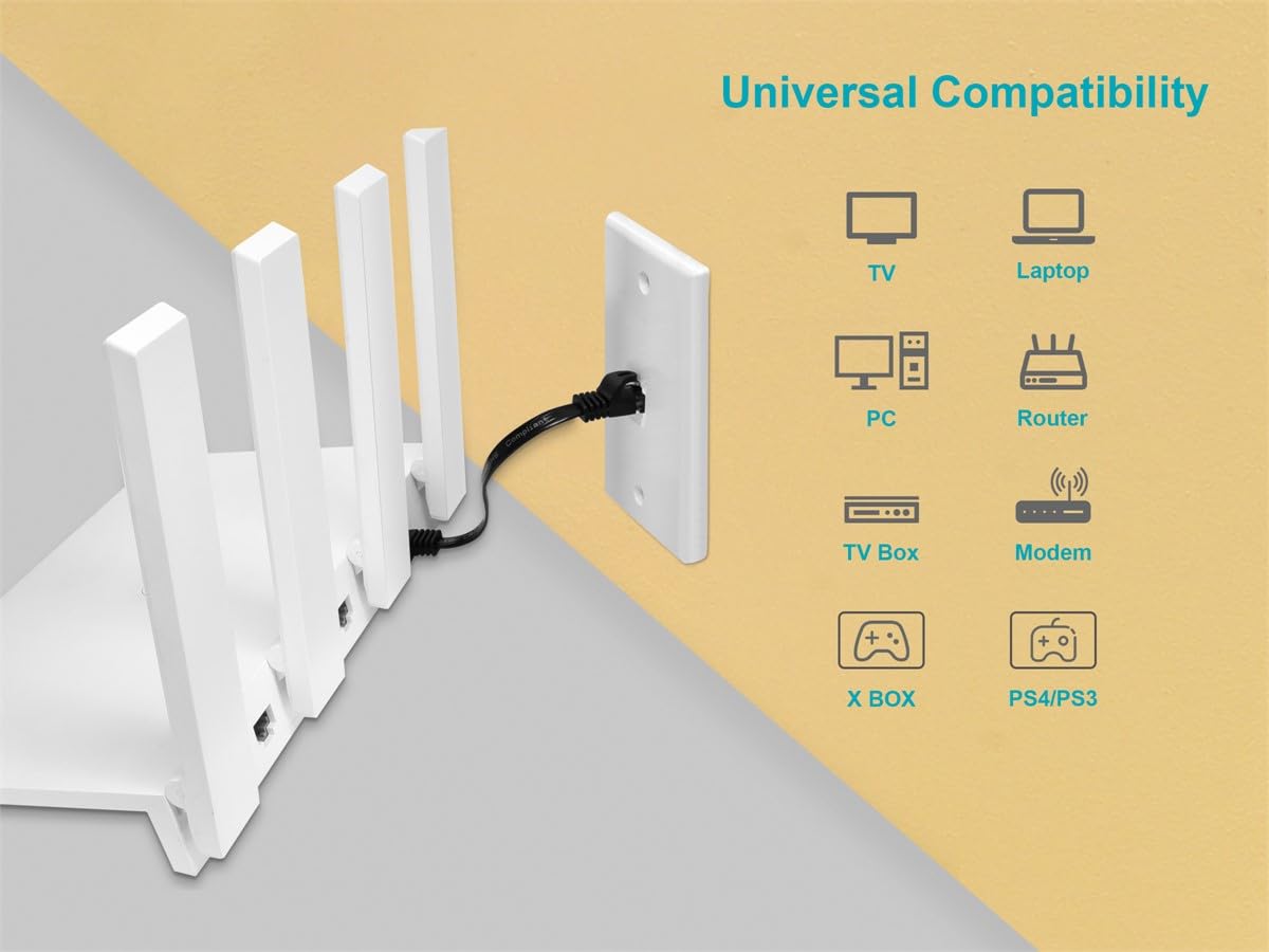 Monoprice 109553 Cat5e Flat Ethernet Cable 25ft Black