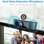 CENGNIAN 1080p HD USB Webcam with Noise-Reducing Microphone