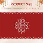 Fanfanwin Red Indian Pooja Backdrop, 8 x 5 ft Traditional Banner