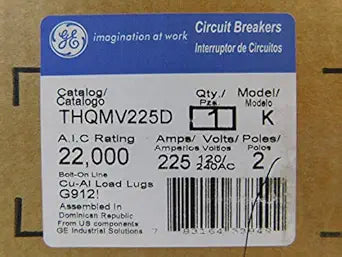 GE THQMV225D 225A 2-Pole Bolt-On Circuit Breaker