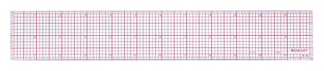 Westcott B-70 12-inch 8ths Graph Beveled Ruler