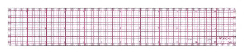 Westcott B-70 12-inch 8ths Graph Beveled Ruler — main product image
