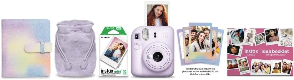 Fujifilm Instax Mini 12 Camera Bundle - Lilac Purple - Holiday Fun