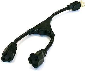 Monoprice 105308 16AWG Power Cord Splitter Cable (2-Pack)