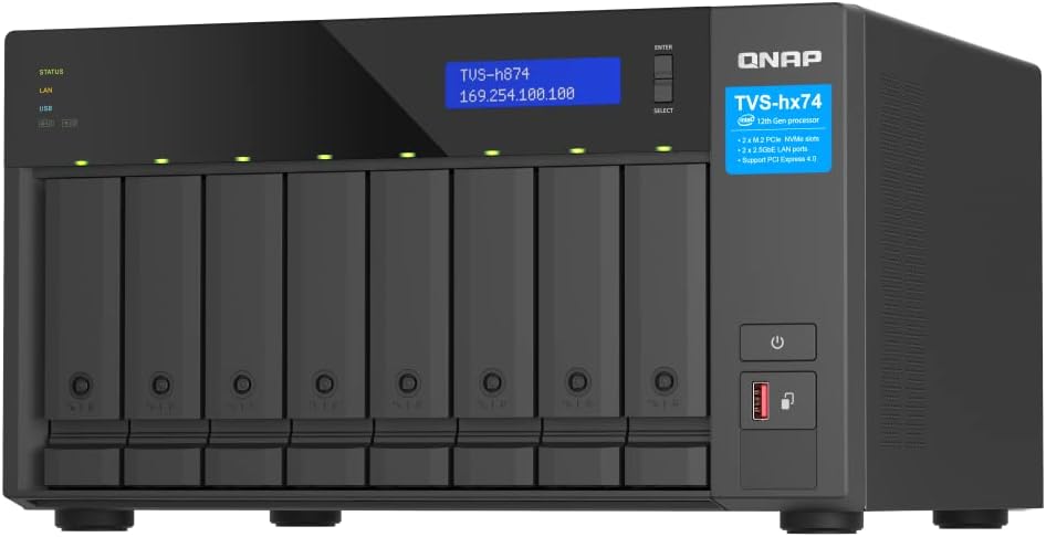 QNAP TVS-h874-i7-32G-US - 8 Bay NAS with Intel Core i7 CPU