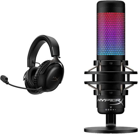 HyperX Cloud III Wireless Gaming Headset & QuadCast S RGB Microphone