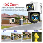 ZOMMRFVA 4K Triple-Lens 10X Zoom Outdoor Security Camera
