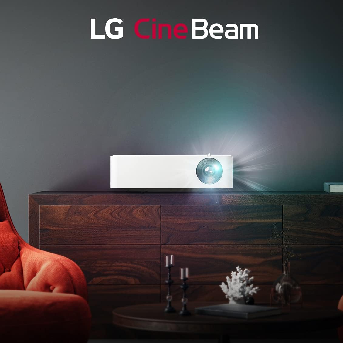 LG PF610P CineBeam Portable Smart Home Theater Projector, Full HD, 1000 Lumen