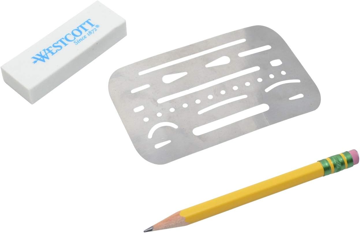 Westcott ES-1 Erasing Shield 3.5" x 2.25" Stainless Steel