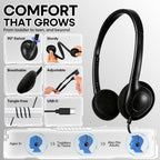 Wensdo USB-C Classroom Headphones, 20-Pack On-Ear Student Set