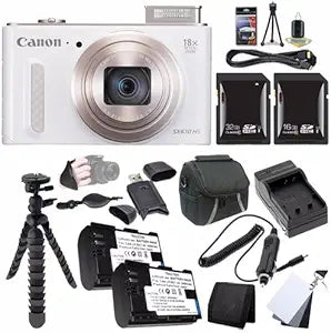 Canon PowerShot SX610 HS Digital Camera White Bundle