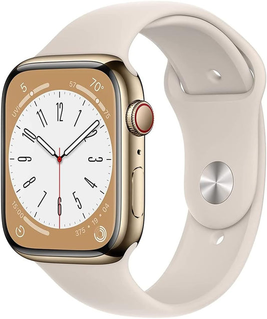 Apple MNW03LL/A-cr Watch Series 8 Cellular Gold (Renewed)