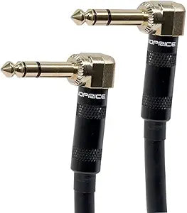 Monoprice 601100 1/4" TRS Patch Cable - 8-Inch Right Angle