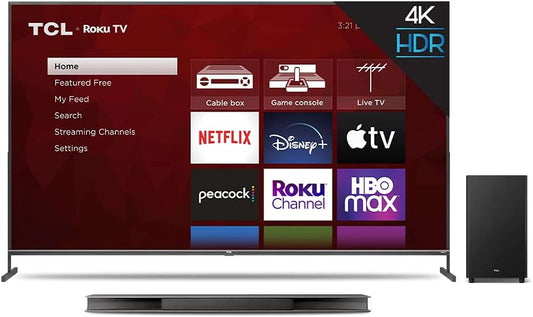 TCL 4-Series 85S435 4K Roku TV - Alto 6 Sound Bar Bundle
