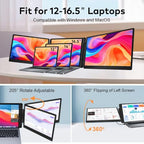 FQQ 14-Inch Triple-Screen Portable Laptop Monitor Extender