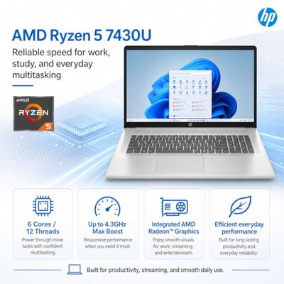 HP 17.3-Inch FHD Business Laptop with Ryzen 5 and Windows 11