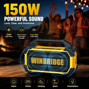 HW HAOWORKS 150W Waterproof Bluetooth Karaoke PA Speaker