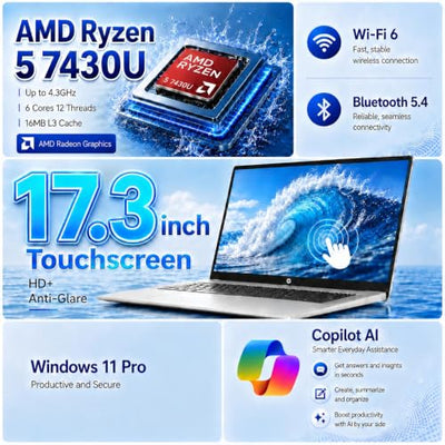 HP 17 Touchscreen Laptop, Ryzen 5 with 32GB RAM and 1TB SSD