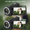 VENOPTIX 2.7K QHD Digital Camcorder with 16X Zoom