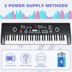 PWNLDY 61-Key Portable Digital Piano Keyboard for Beginners