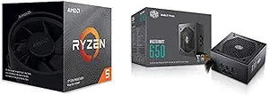 AMD Ryzen 5 3600X CPU + MasterWatt 650W Power Supply