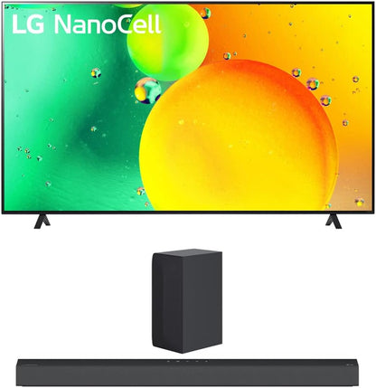 LG E65LG43NANO75UQA 43" NanoCell 4K TV Soundbar Bundle