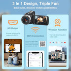 Yollner 8K Video Camera Camcorder with WiFi and Night Vision