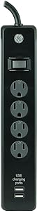GE 13478 4 Outlet Surge Protector with 2 USB Ports — main product image