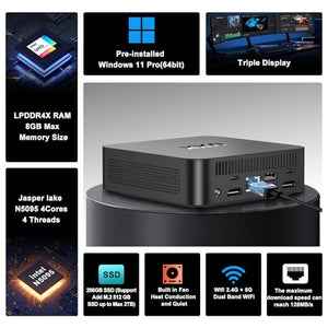 UXX N5095 Windows 11 Pro Mini PC Desktop Computer