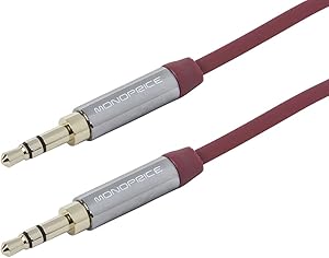 Monoprice 111509 3.5mm Flat Audio Cable 6ft Red