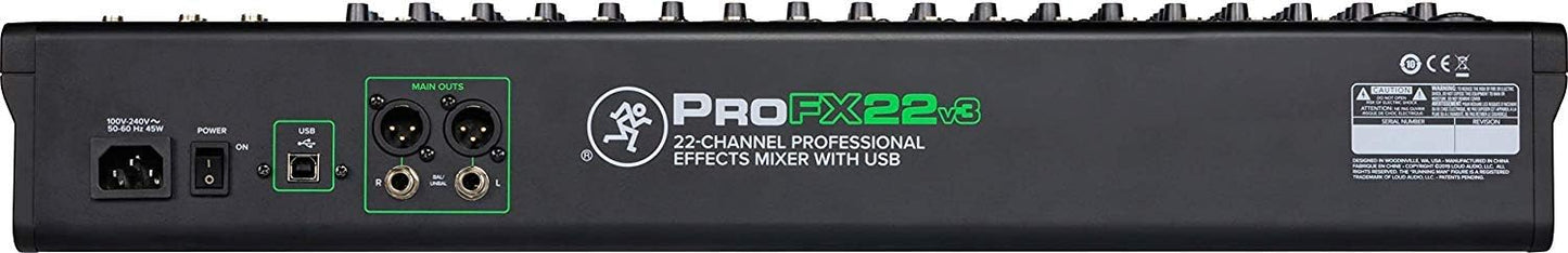 Gravity PROFX22V3+TH02+XLR(2)+M Mackie ProFX22v3 Mixer Bundle