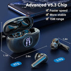 Fhumsh A10 Wireless Bluetooth 5.3 Earbuds with LED Display