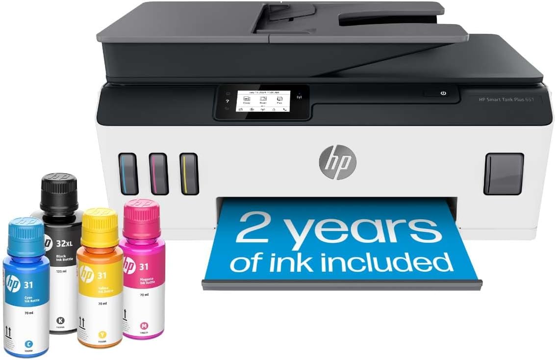 HP 7XV38A Smart Tank Plus 651 Wireless Printer