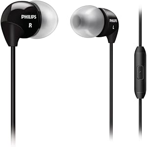 Philips SHE3515BK/00 In-Ear Earbud Headphones with Mic - Black — main product image