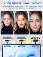 magift 4K Autofocus Webcam with Fill Light and Privacy Cover
