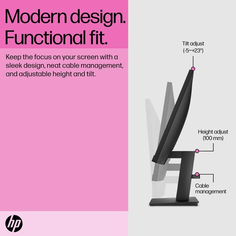 HP HP23.8 24" 1080P Monitor with Dockztorm Hub Bundle