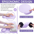 Sabary Scalloped Desk Mat and Keyboard Wrist Rest Set