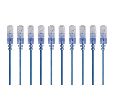 Monoprice 129436 Cat6A 2ft Blue Ethernet Cable 10-Pack