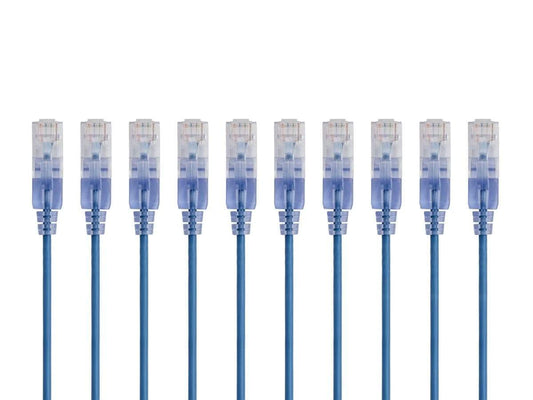 Monoprice 129436 Cat6A 2ft Blue Ethernet Cable 10-Pack