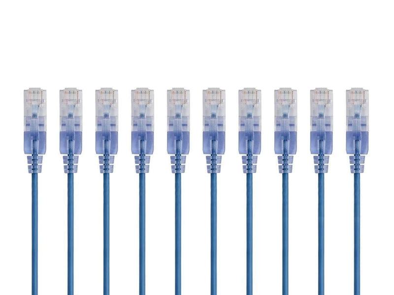 Monoprice 129436 Cat6A 2ft Blue Ethernet Cable 10-Pack — main product image