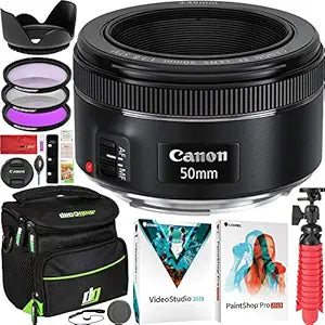 Canon E32CN5018STM EF 50mm f/1.8 Lens Bundle with Filters