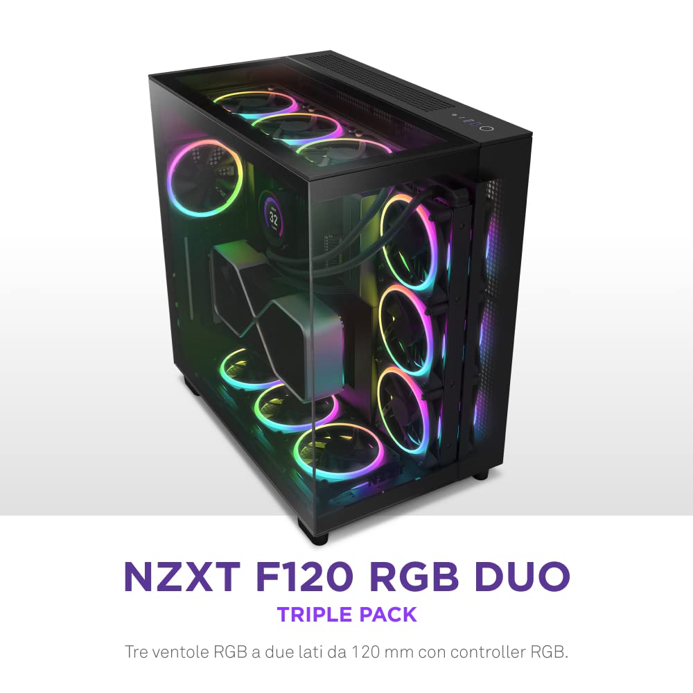 NZXT RF-D12TF-B1 F120 RGB Duo Triple Pack, 3 x 120mm Fans