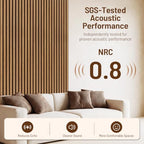 Amsleekey Teak Acoustic Wood Slat Wall Panels, 4 Pack